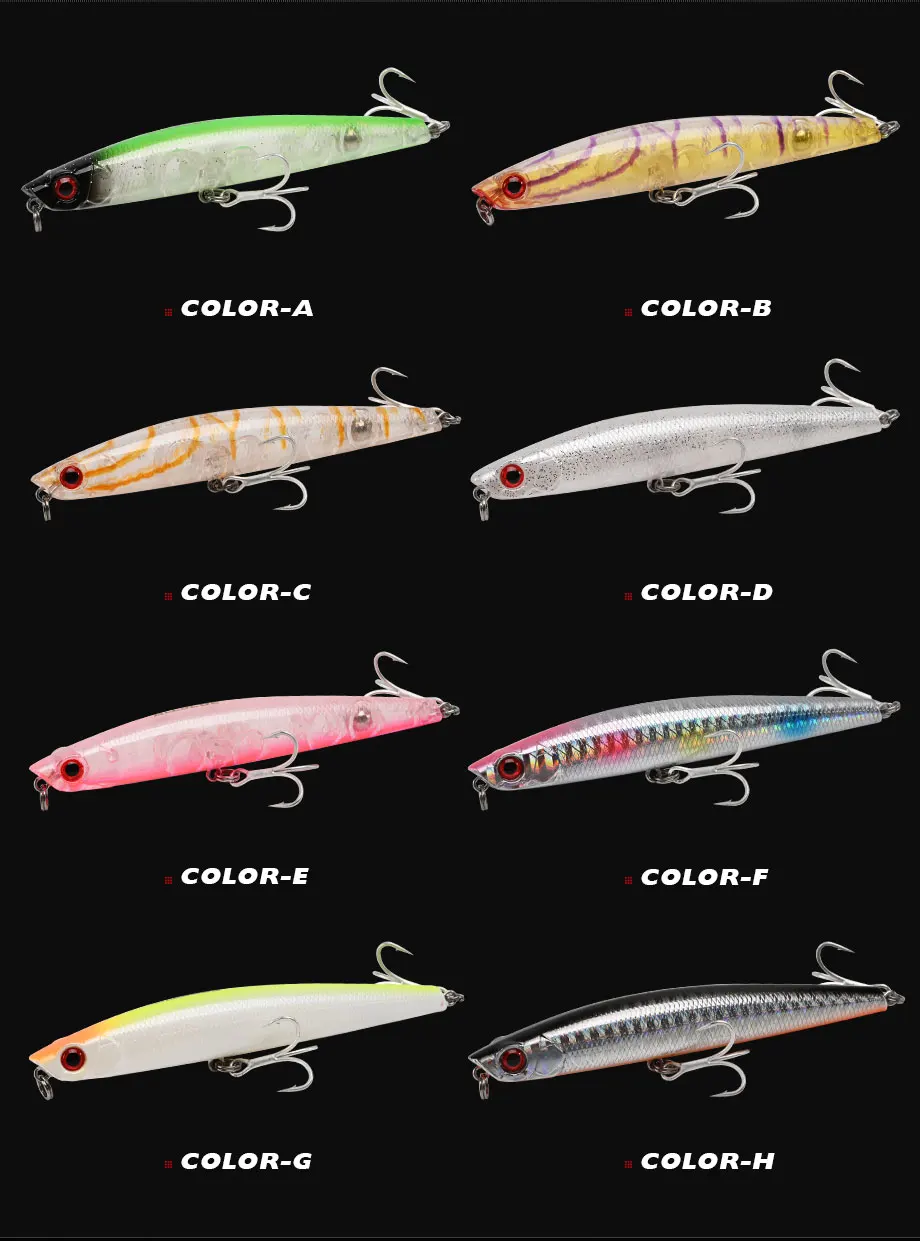 BLUX SURFER 95 Topwater Popper Bleistift 95 mm Oberflächenwalker Angelköder Walk The Dog Künstlicher Salzwasserbarsch Hartköder Tackle – Detail 7