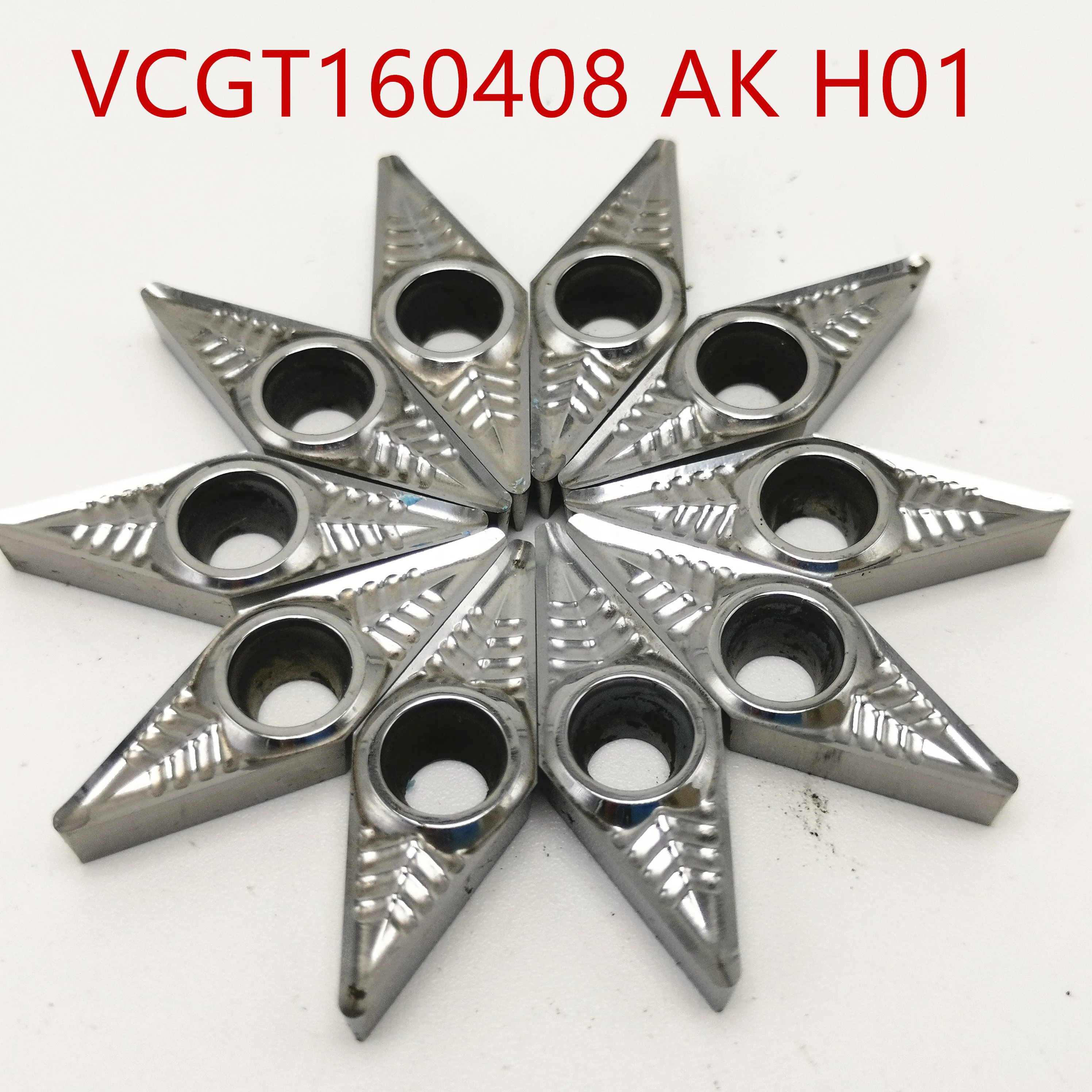 10pcs VCGT160408 VCGT160402 VCGT160404 AK H01 taglierina di Alluminio lama