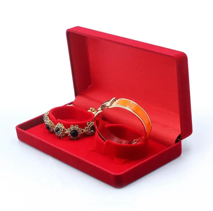 

30pcs Superior Red Velvet Double Bracelet Box Bangle Anklet Storage Case Wedding Jewelry Packaging Gift Boxes SN1326