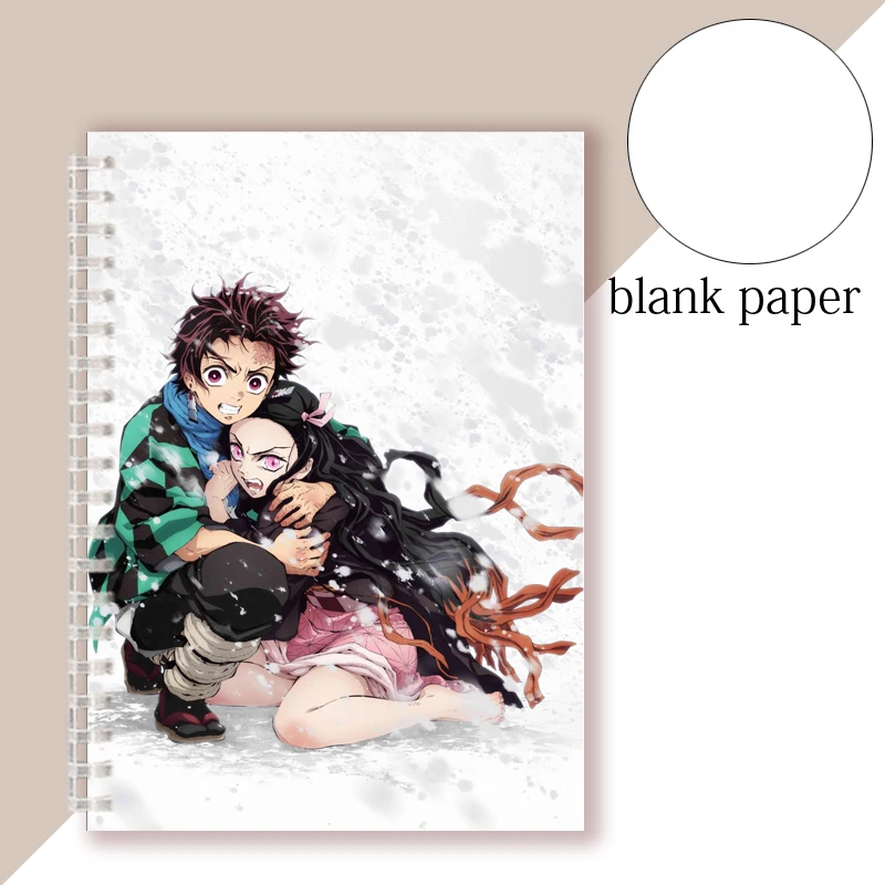 Demon slayer kimetsu não yaiba-espiral caderno escrevendo bloco de notas capa de livro cartaz japão animação comic kamado tanjirou nezuko