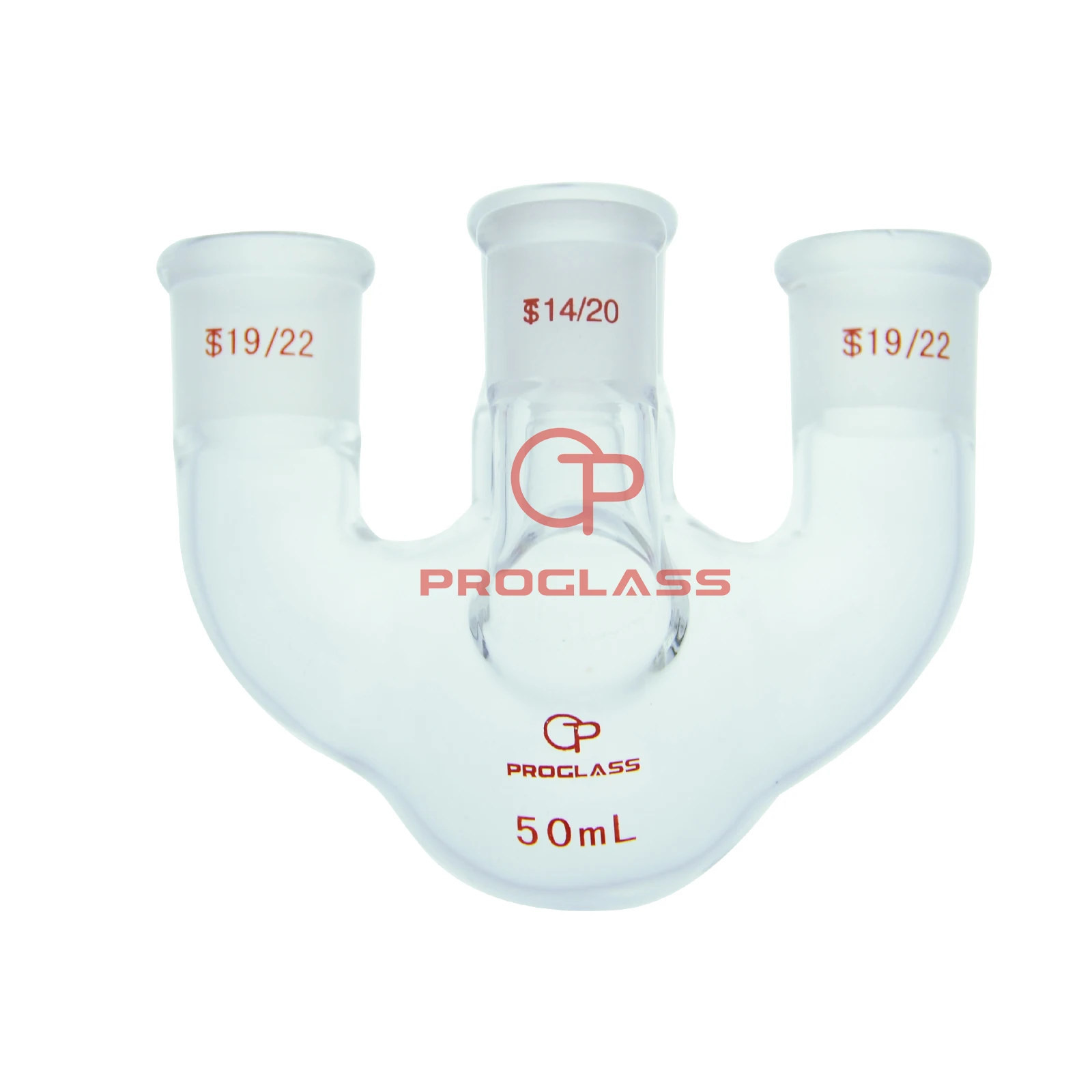 

Straight 4 Necks Round Bottom Flask 50mL,19/22 Center Joint,Sides 19/22,Front 14/20