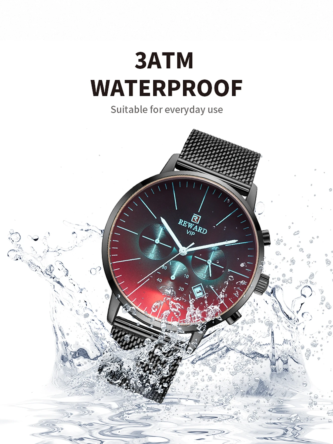 REWARD Fashion Men Wrist Watches Luxury Business Timepieces Date Chronograph Waterproof Sport Crystal Glass Men\'s Wristwatches