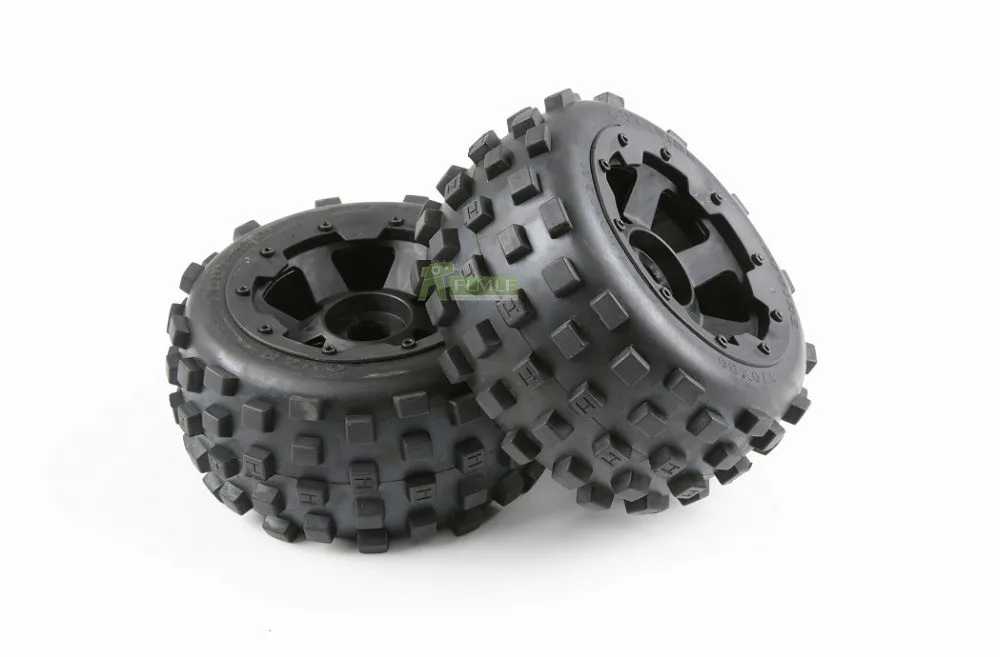 

RC CAR Parts 5B Rear Knobby Tyres Set with New Hub Fit for 1/5 HPI ROVAN KM BAJA 5B