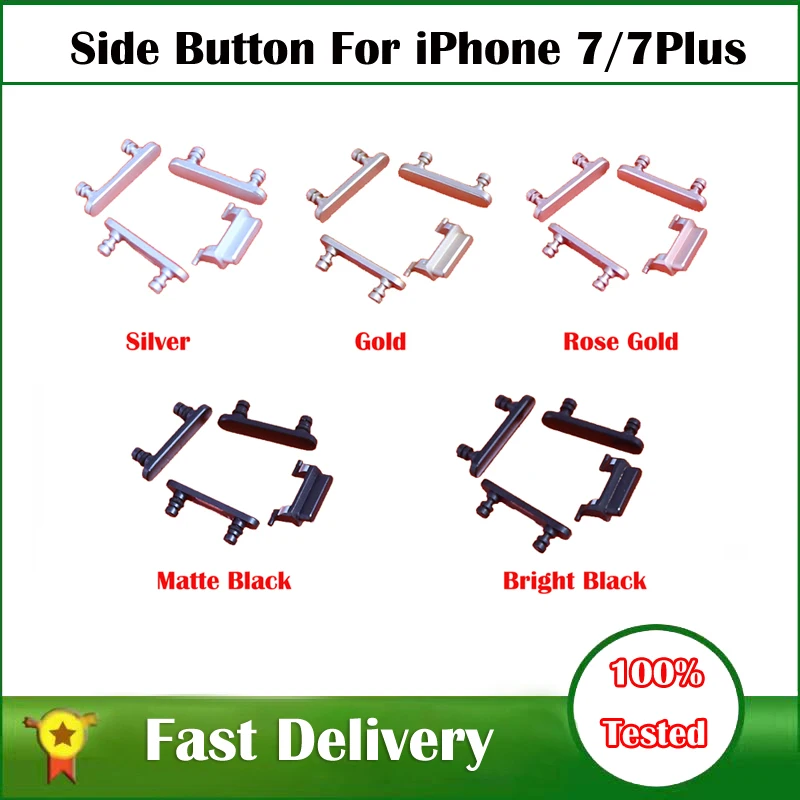 For iPhone 7 7 Plus Part Volume Vibrate Key Switch Power Lock Side Button Set Housing parts Side Button Mute Silent Button Key