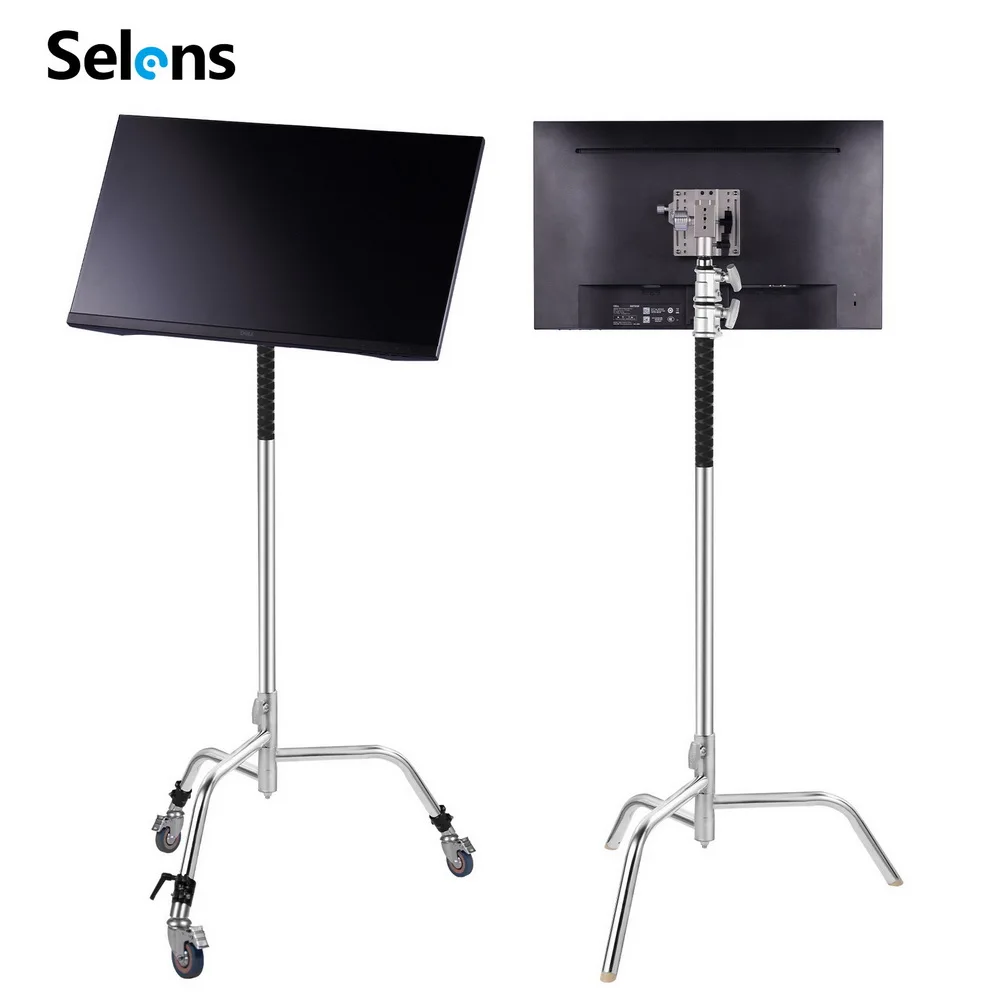 Selens TV LED Monitor Mount Adjustable 360 Degree Rotation Universal Holder Detachable Bracket for Photography Studio