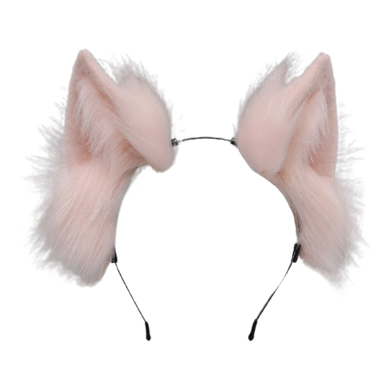 Handgemachte Katze Faux Pelz Ohren Stirnband Einfarbig Flauschige Plüsch Tier Haar Hoop Anime Phantasie Kleid Partei Cosplay Kostüm