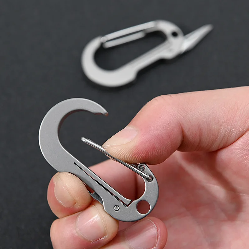 TC4 Titanium alloy Multi-tool Keychain Knife Mini edc Portable Knife outdoor fold Survive Self-defense fishing Carabiner Knife