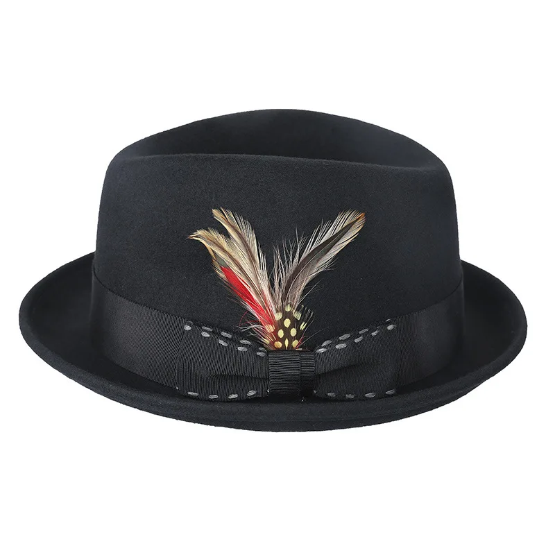 Autumn Winter Dress Caps , Ins Fashion Men Women Jazz Hat ,57cm Wool Party Hat With Black/Khaki Color