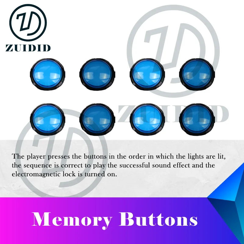 ZUIDID escape room prop memory buttons fastly remember and catch the sequence of the flashing button to unlock mystery room