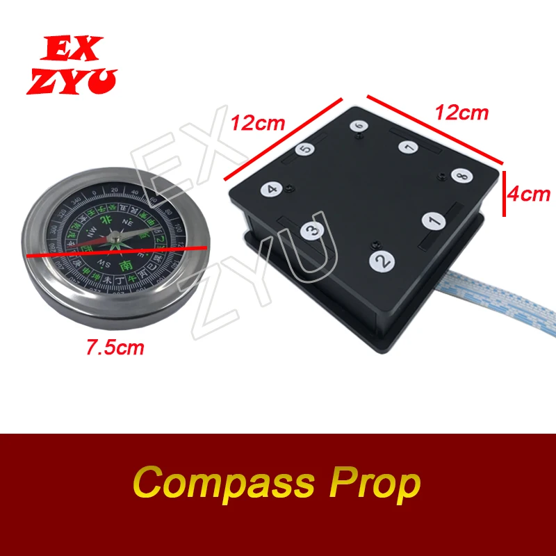 EXZYU magic compass prop real life escape room game for Takagism get hidden clues by compass to run out chamber room