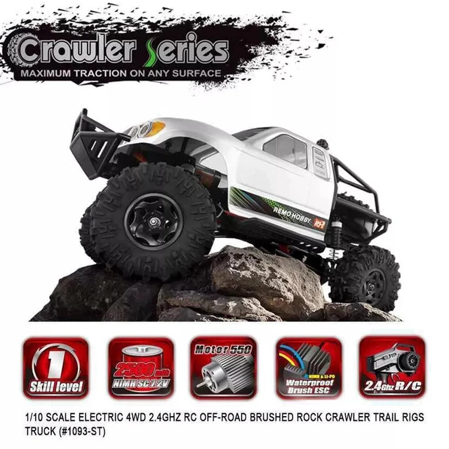 1：10 2.4g 4wd Waterproof Brushed Rc Car Off-road Rock Crawler Trail Rigs  Truck Waterproof Receiver Metal Gearwheel Rtg - Rc Cars - AliExpress