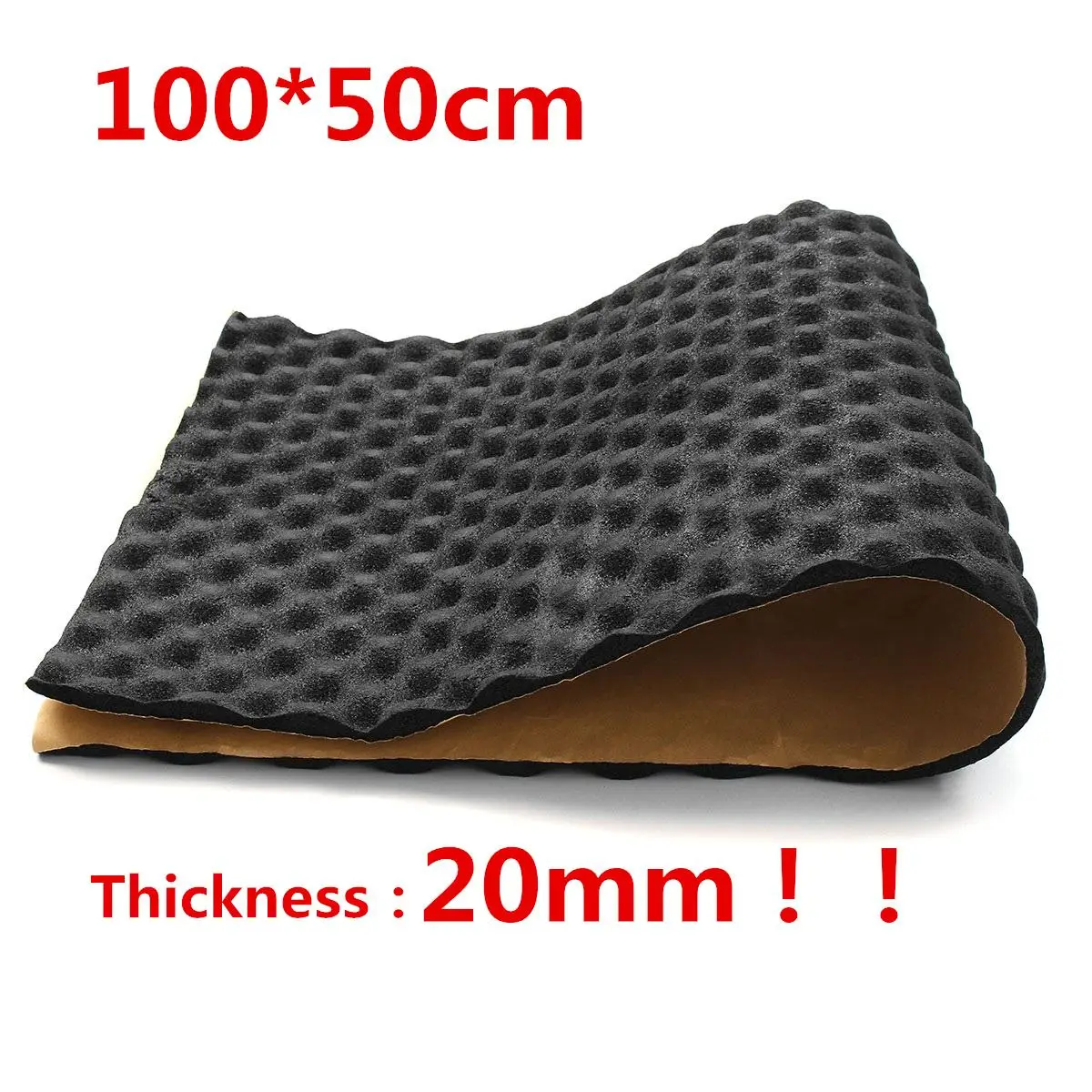 50*100cm 20mm Car Sound Hot Deadener Mat Noise Proof Bonnet Insulation Deadening Hood Engine Firewall Heat Foam Cotton Sticker