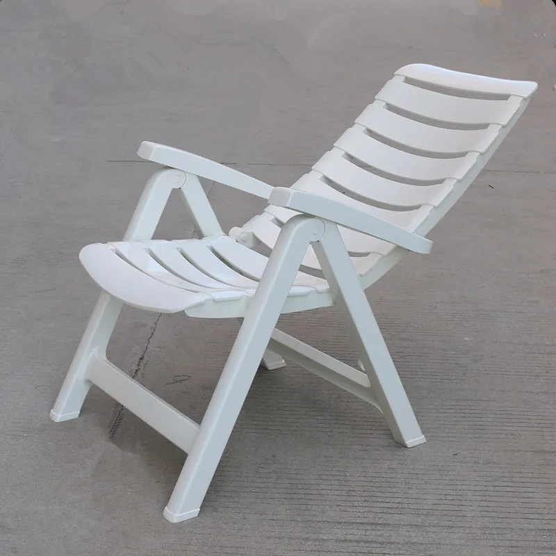 1pc outdoo folding Plastic chair folded Beach chair Blacony furniture sun chaise lounge for Garden terrace Poolside white color