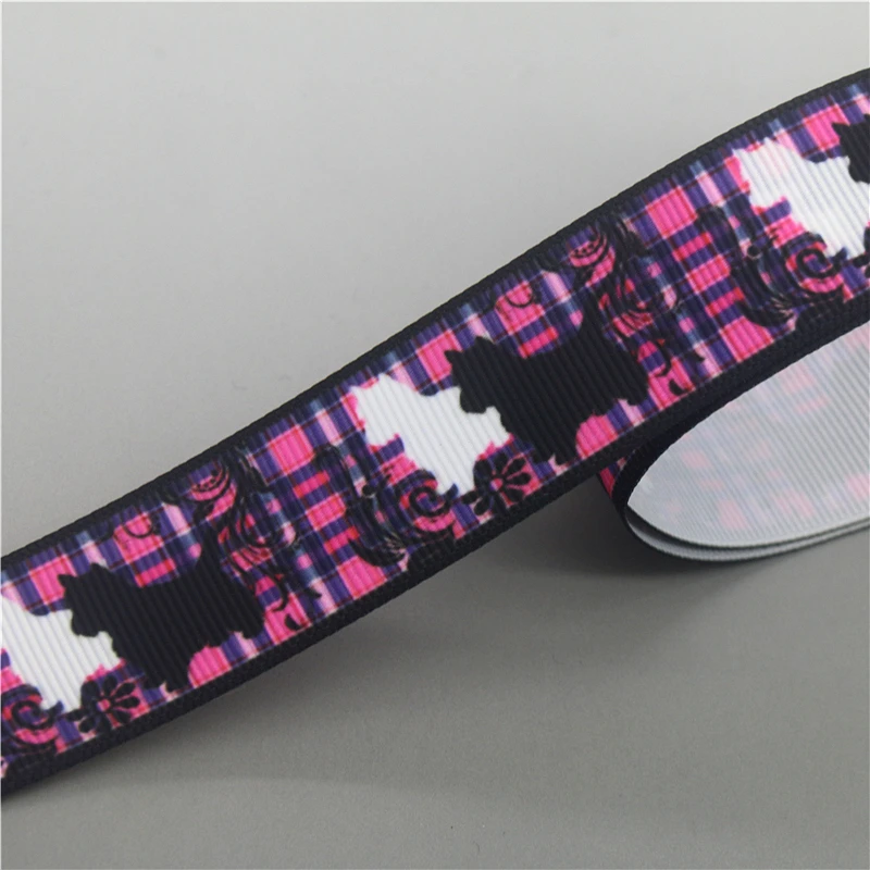 DHK 7/8 \'\'5 metrów Scottie psy Paw Shiba drukowane ryps akcesoria do wstążki materiał nakrycia głowy dekoracji DIY szycia C1997
