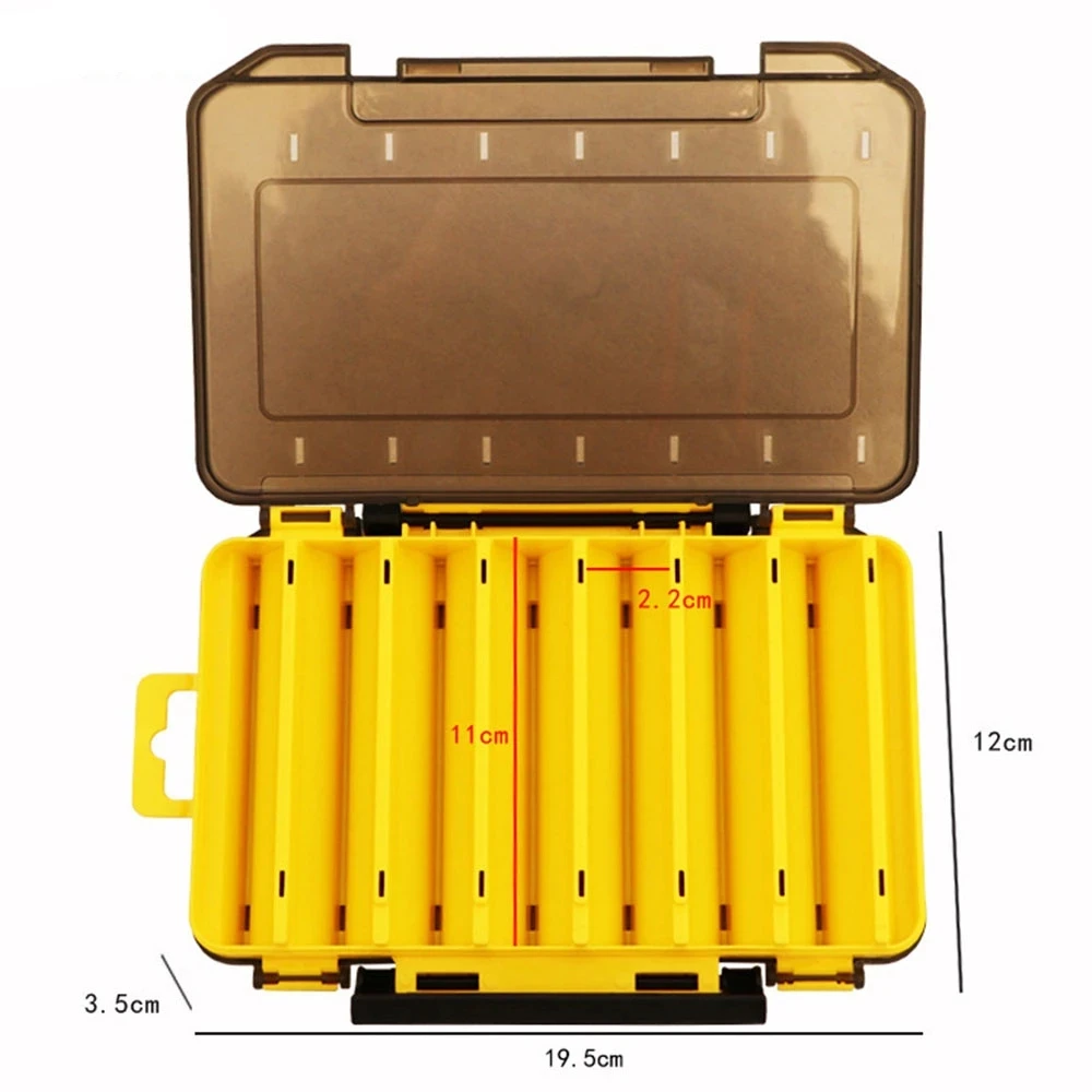 MASCOTTE Fishing Lure Box Double-decker Tackle Box Sub-bait Box Portable Bait Fishing Gear Storage Box Double Sided Tackle Box