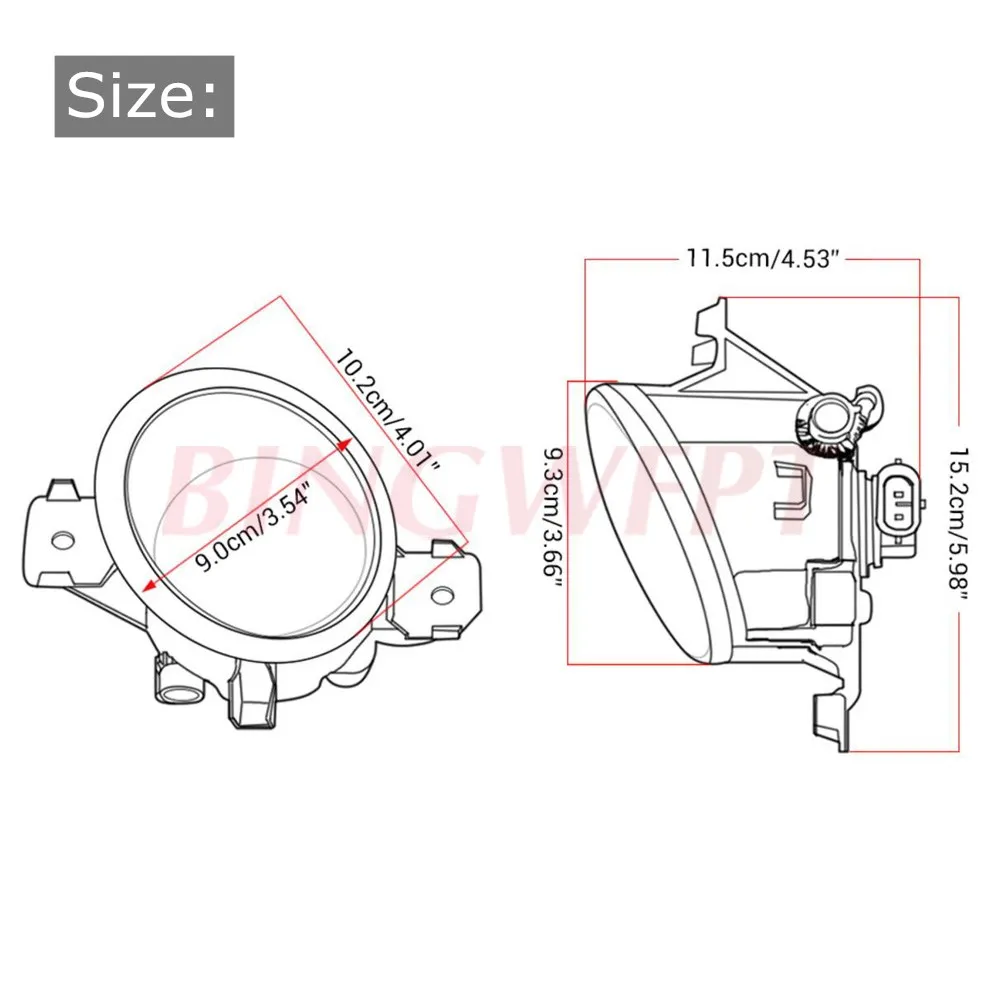 2PCS Oval LED Fog Lights H11 For N-ISSAN PRIMERA WP12 P12 2002 2003 2004 -2015 Halogen Fog Lights 55W