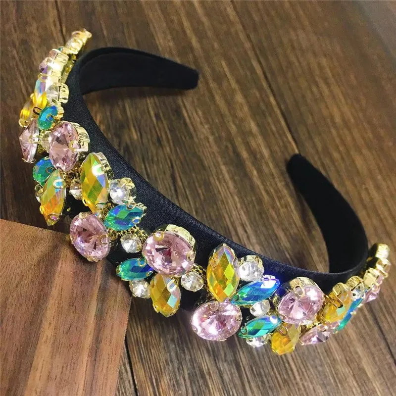 

Baroque Rhinestone Headband Rabbit Hairbands For Women Colorful Crystal Rhinestone Hairband Hair Accessories For Party Wholesale