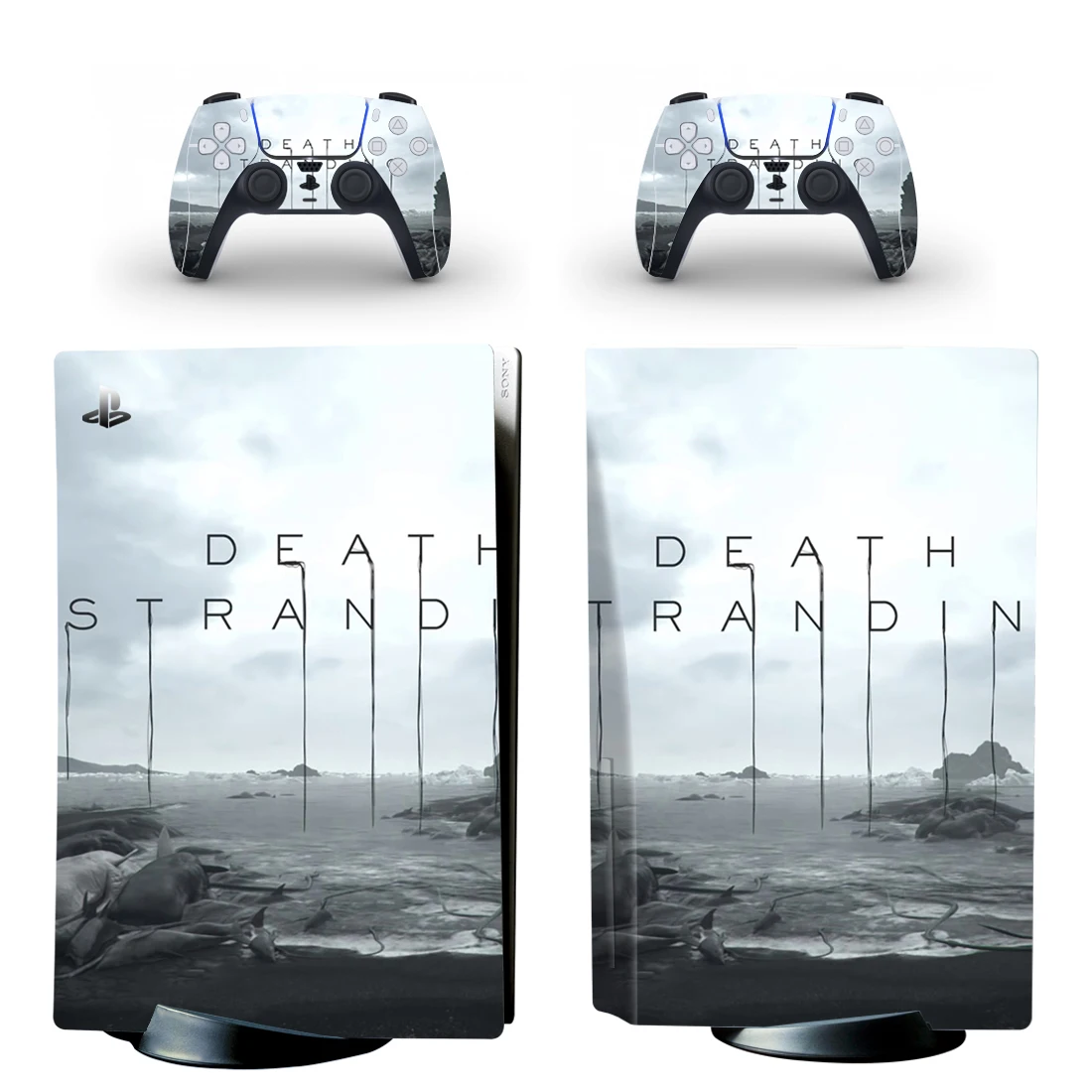 Death Stranding PS5มาตรฐานแผ่นสติกเกอร์รูปลอกผิวสำหรับ PlayStation 5คอนโซลและ2ตัวควบคุม PS5 Disk ผิวไวนิล