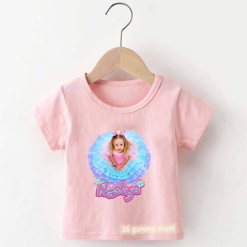 Camiseta con estampado de dibujos animados para niñas, ropa de moda para niños, bonita, rosa, novedad, gran oferta, Verano