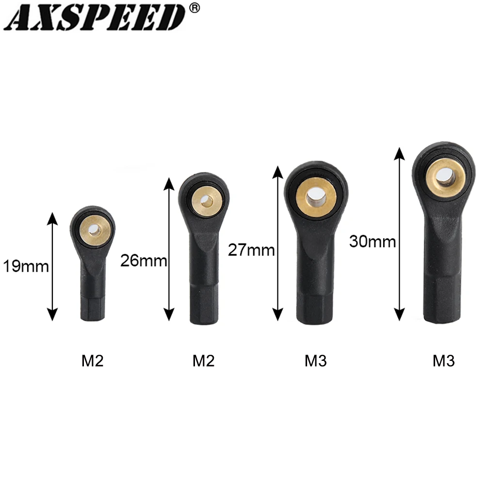 AXSPEED 10PCS M2 M3 Rod End Plastic Ball Head Holder Tie Wear Resisting Ball Joints for RC Boat Car Airplane Trucks Buggys