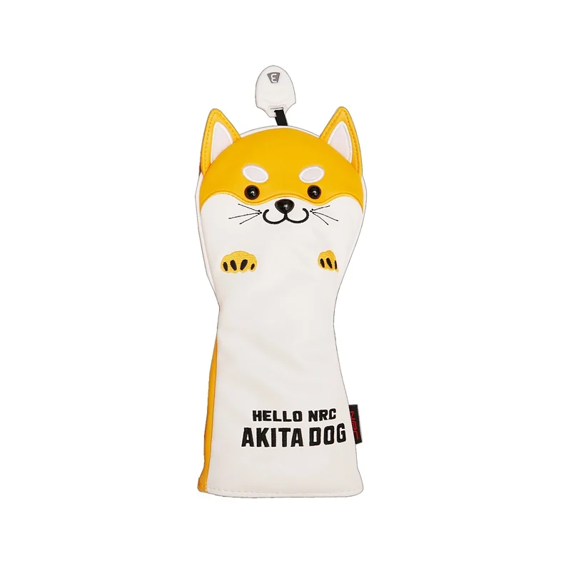 Nrc golf club headcovers motorista fairway madeira híbrido cobre conjunto adorável akita cão dos desenhos animados animal 460cc