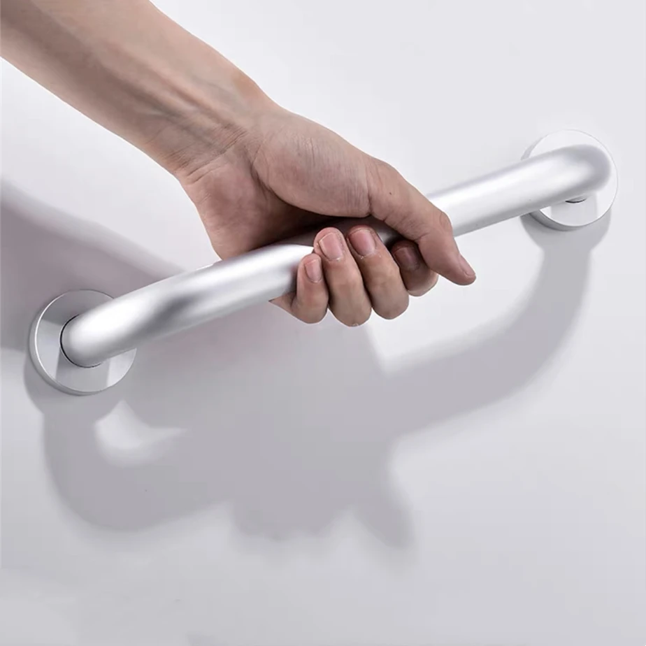 Non-slip Armrest Barrier-free Handrail Silver Aluminum Alloy Bathroom Stair Grab Elderly/Children Toilet Bathtub Safety Handrail