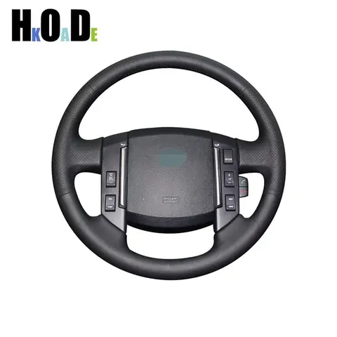 Кожаная оплетка для руля для Land Rover Freelander 2 2007-2012 черная искусственная кожа PU чехол рулевого колеса автомобиля крышка руля