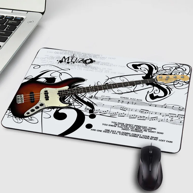 

New Funny Art Wallpapers Guitar Pattern Printed Mousepad For Decorate Desktop Table Creative Diy Mouse Pad For Music Lover