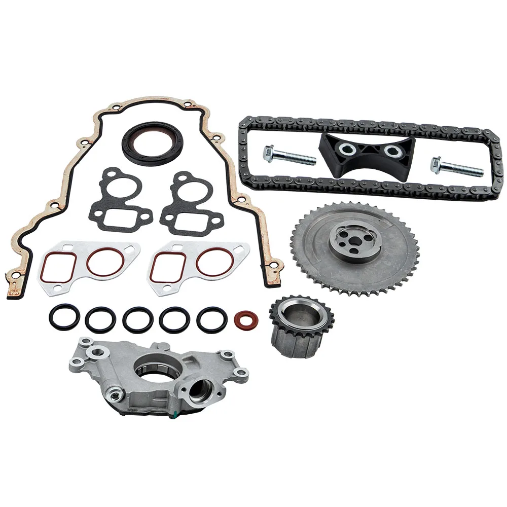 Timing Chain Kit Cover Gasket Oil Pump for Chevrolet Cadillac Buick GMC 03-07 4.8 5.3 6.0 TS33220 R76500 73133 TK3165 TCS45993