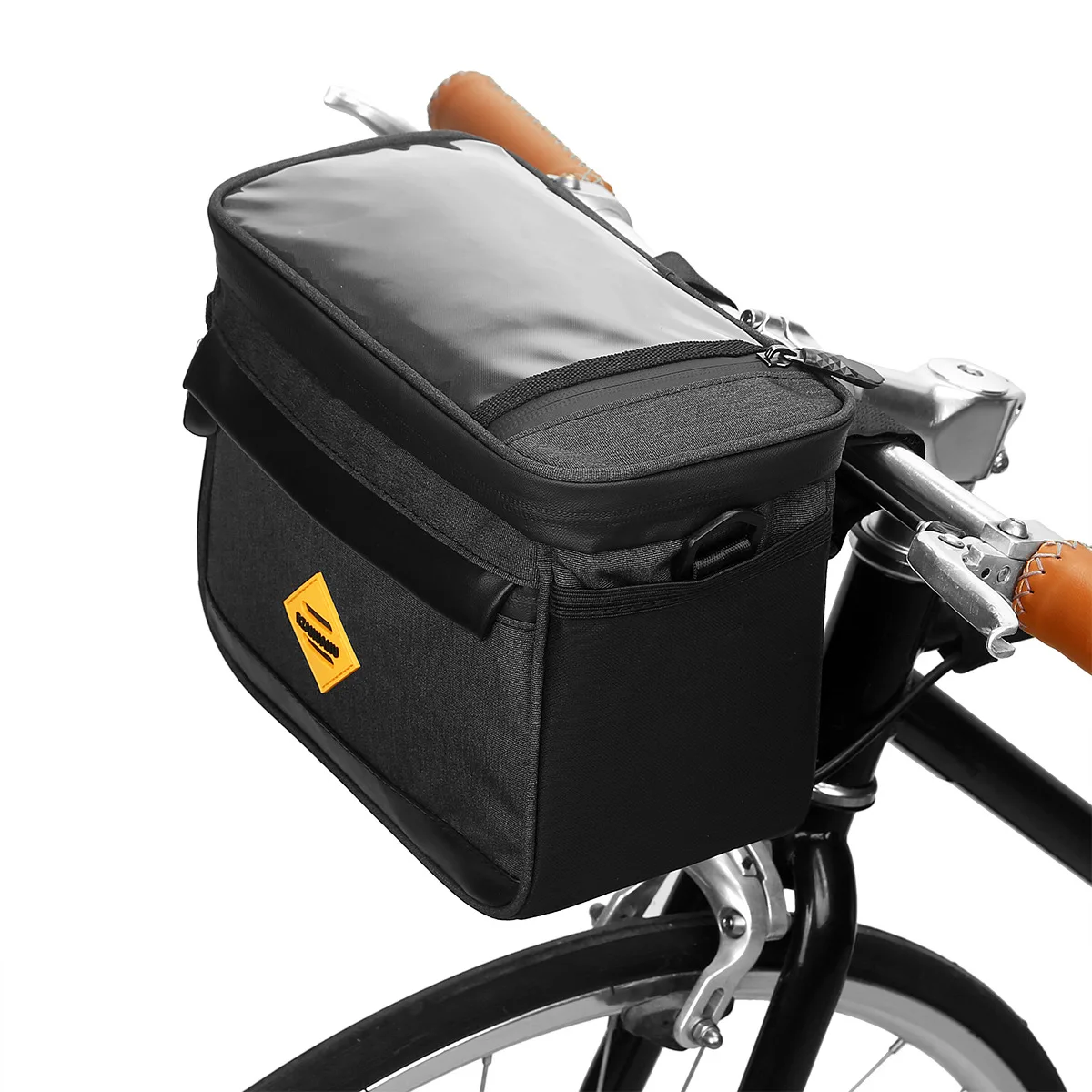 Cycling Bicycle Insulated Front Bag MTB Bike Phone Holder Handlebar Bag Basket Pannier Cooler Bag With Strip Bike Accessories