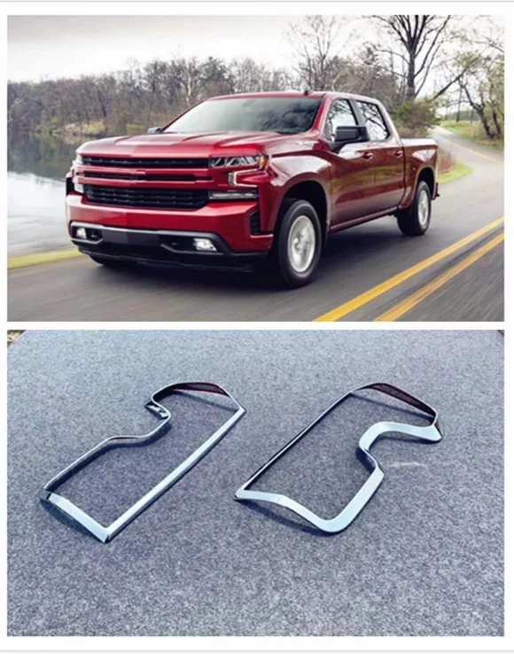 

For Chevrolet Silverado Accessories 2019-2020 ABS Chrome Rear Tail Light Taillight Lamp Cover Trim 2pcs