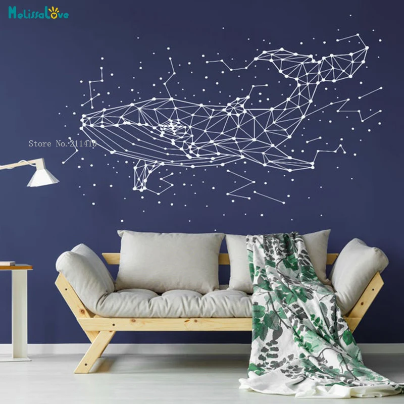 

Large Size Whale Stars Constellation Wall Sticker Nebula Sky Office Decor Living Room Vinyl Art Murals Self-adhesive YT3651