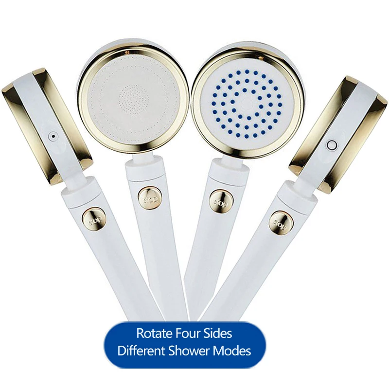 VEHHE 4 Sides High Pressure Multifunction Freely Rotating Multi-faceted Water Saving Shower Head Bathroom Accessory