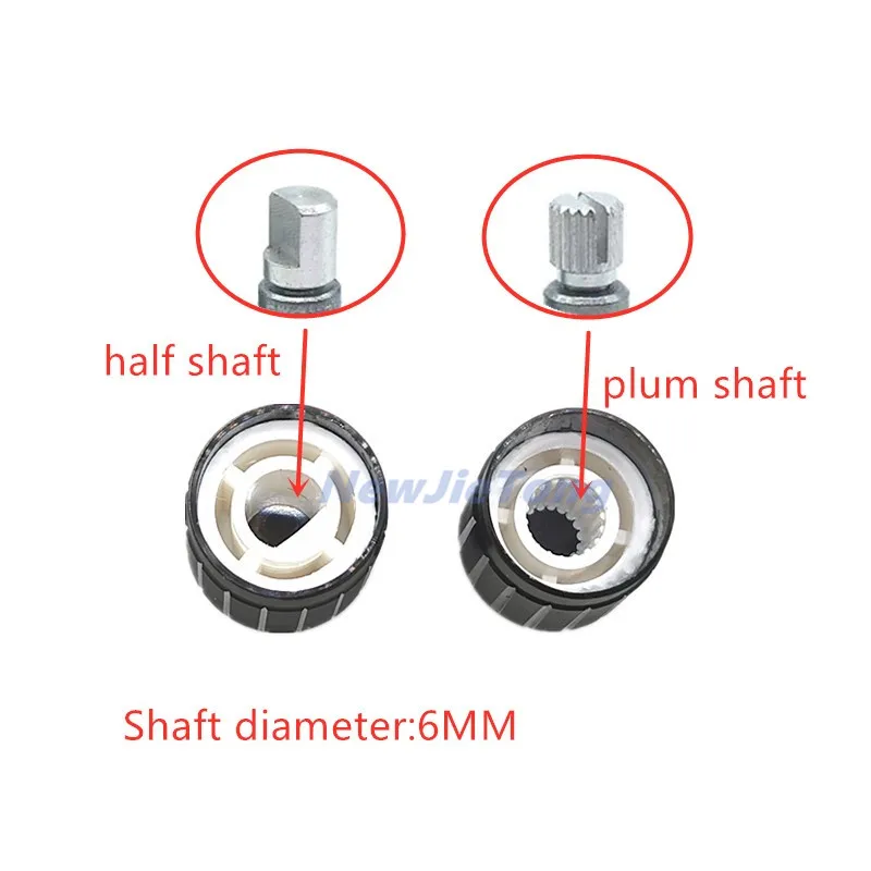 5pcs Black Aluminum Alloy Potentiometer/Encoder Knobs Switch Caps 30/21/15 x 17mm Half Shaft Plum Shaft