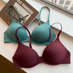 Women's Cotton Bra Sexy Pure color Underwear Fashion Push Up Comfort Brassiere Japanese  Girls No Steel Ring Bra Sexy Lingerie