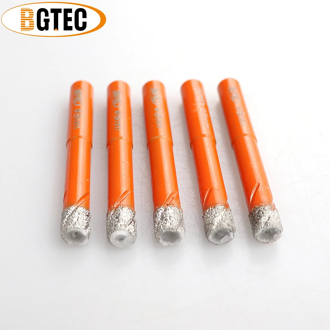 BGTEC 10pcs/set 8mm Round Shank Diamond Dry Drilling Ceramic Tile Granite Glass Marble Vacuum Brazed Drill Bits Core Bits Set