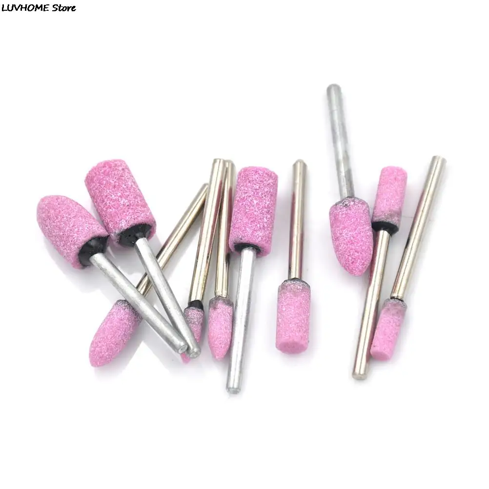 ZLinKJ 10pcs Grinding Wheel 1/8 Shank For Dremel corundum Pink Mounted Stone Rotary Tool