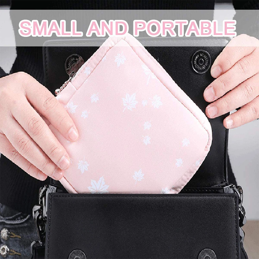 2 PC Girls Tampon Holder Sanitary Pad Pouch Napkin Cosmetic Bags Portable Bag Organizer Women Menstrual Cup Pouch  Makeup Bags