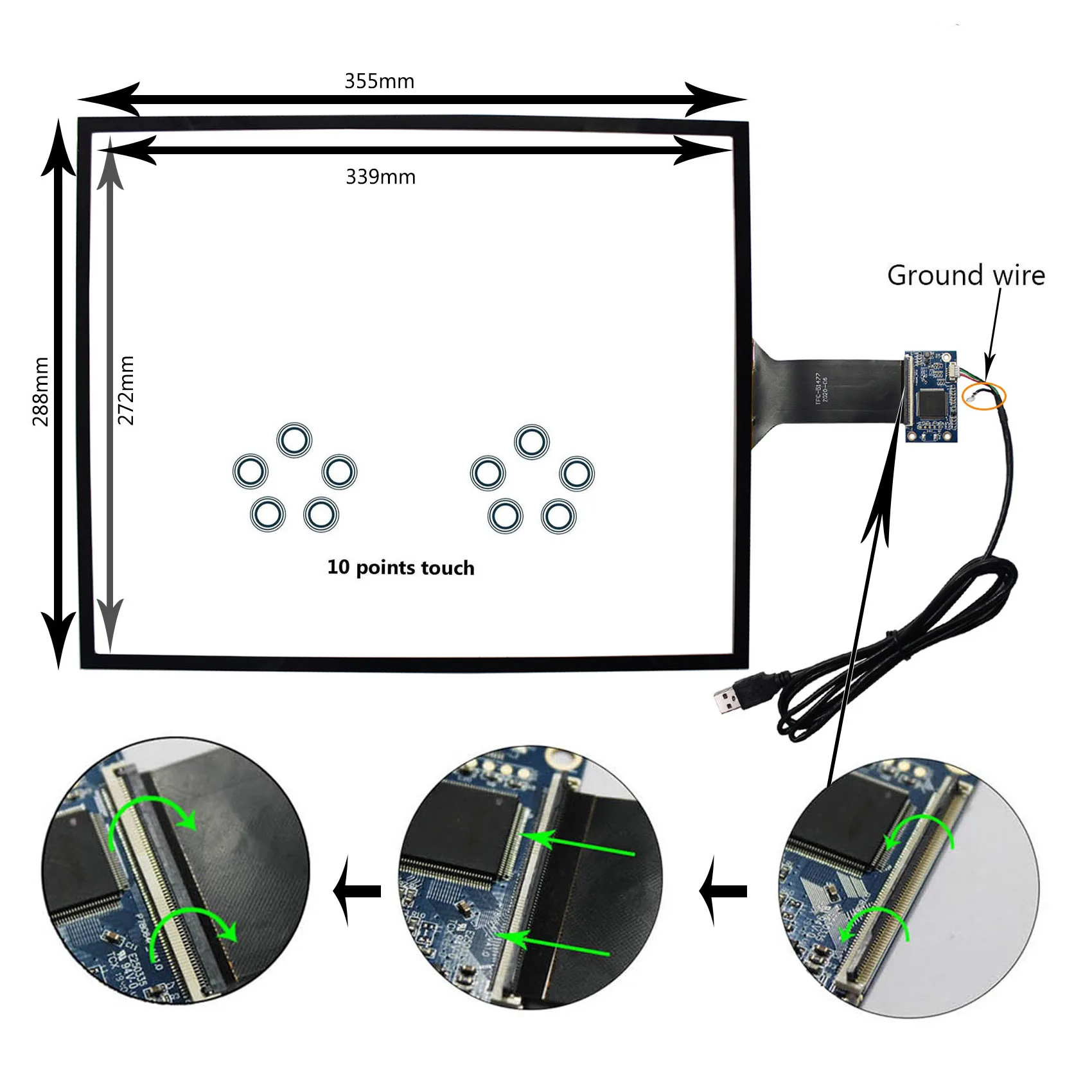 Imagem -03 - Painel Táctil Capacitivo com Tela Lcd Compatível com 17