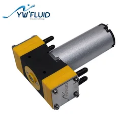 YWfluid good quality 12v/24v Powerful micro diaphragm  pump with DC motor dual head used for electric inflatable pump YW02-B