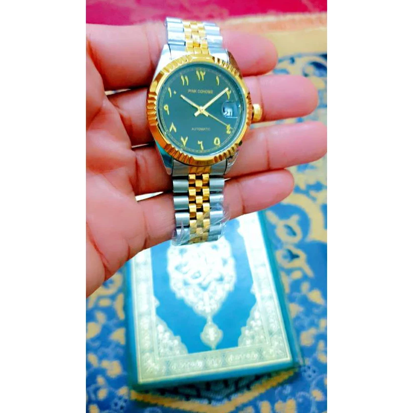 Luxury Men\'s Automatic Watch Islamic Arabic Numerals Solid Stainless Steel Timepieces Montre Automatique Homme