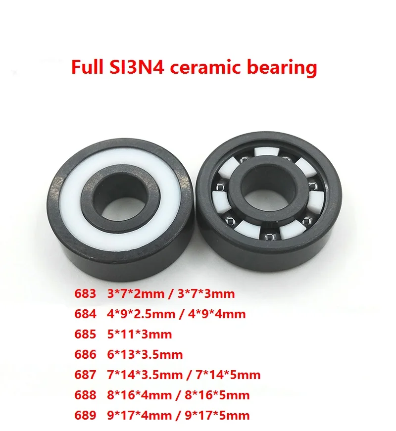 

4/10pcs 683 684 685 686 687 689 Full SI3N4 ceramic bearing Full Ceramic bearings silicon ceramic deep groove ball bearing