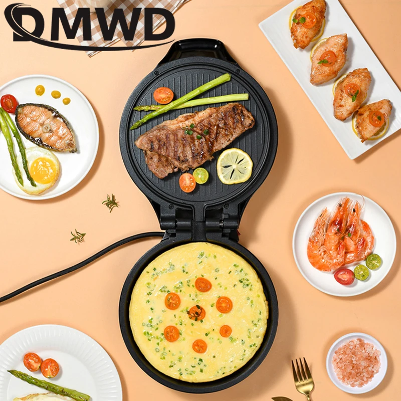 DMWD 220V Electric Baking Pan Double-sided Heating Suspension Type Crepe Maker Skillet Pancake Baking Machine Pie Pizza Griddle