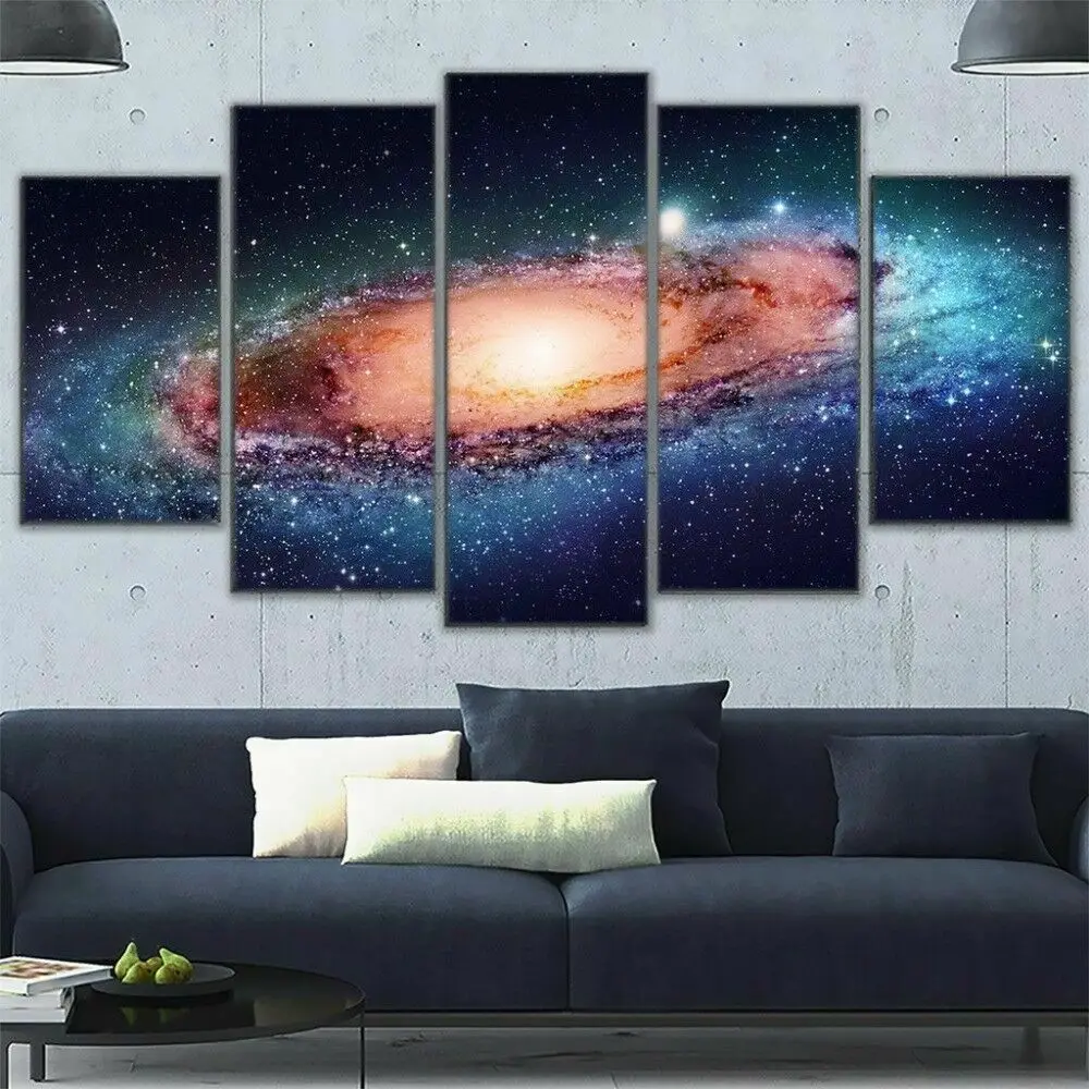 

No Framed Canvas 5 Panels Space Cosmic Nebula Galaxy HD Wall Art Posters Pictures Home Decor Multi 13 For Living Room Paintings