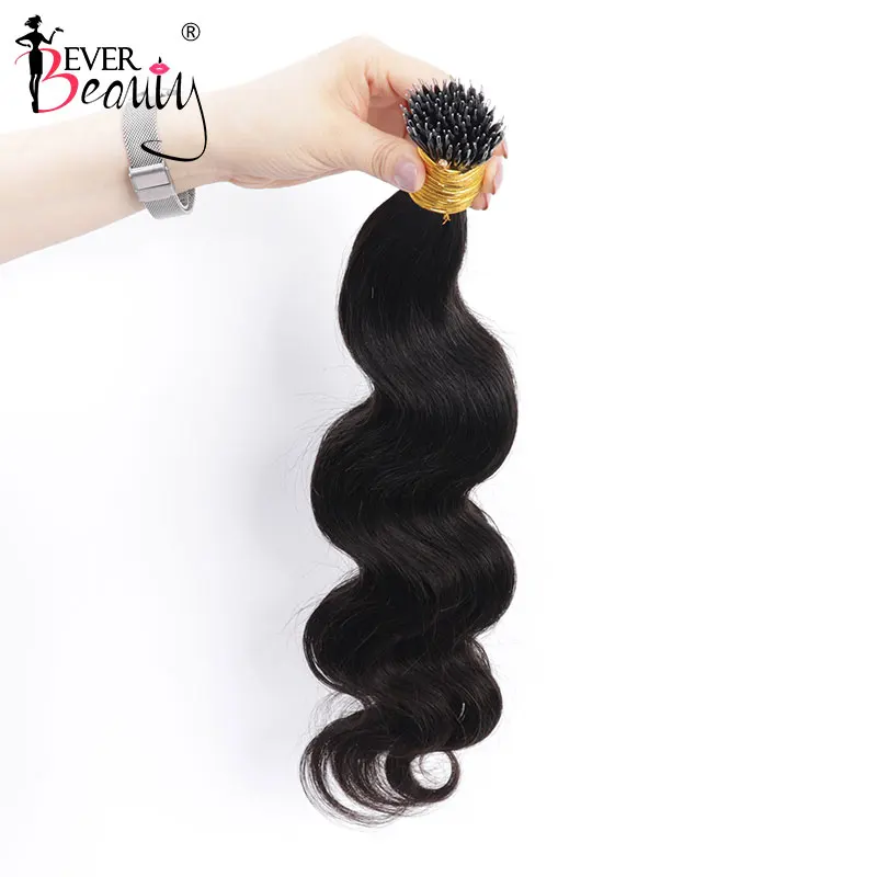 Body Wave Nano Ring Microlink Hair Extensions For Women 100% Human Virgin Hair Weave Bundles Natural Black Ever Beauty