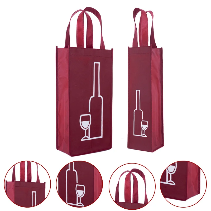 Vliesstoff-Taschen für Geschenk Wein, Verpackung, Champagner, Oliver Saft Flaschen halter, Werbe förderung, 10 Stück