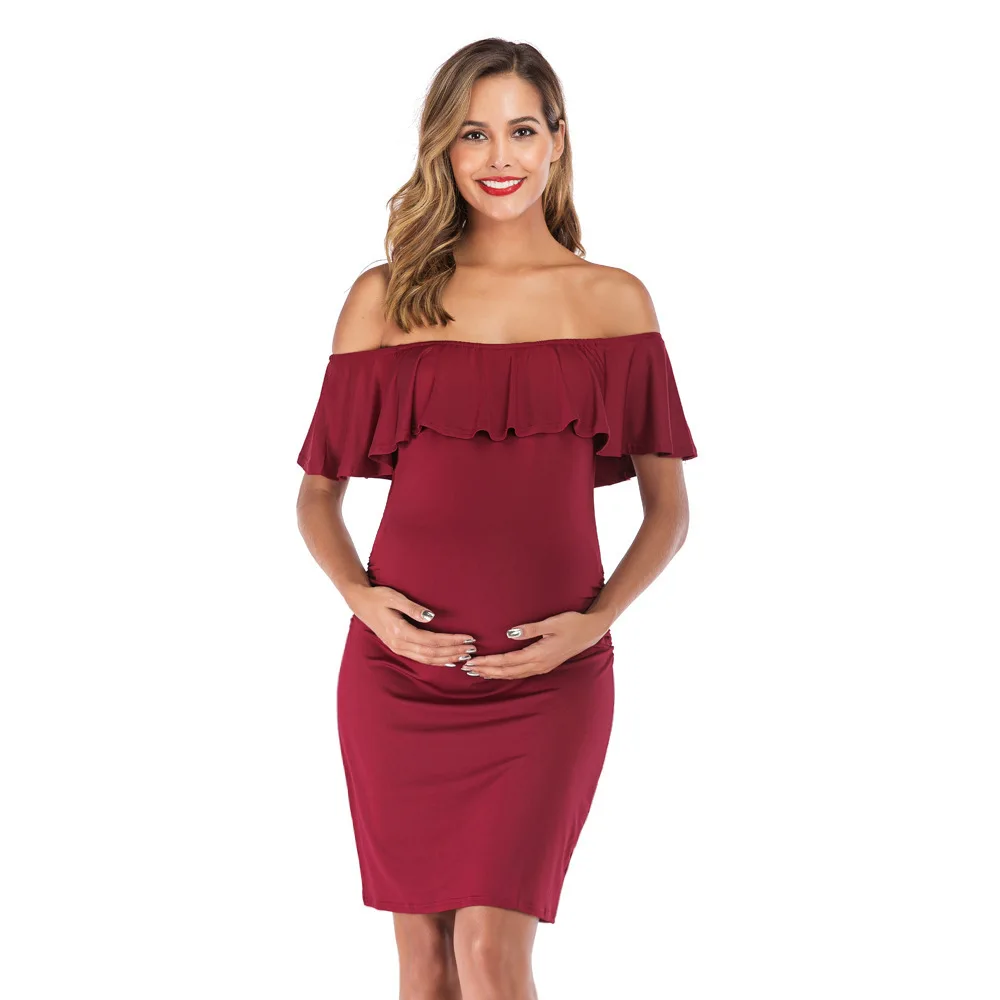 

Summer Strapless Dresses Maternity Clothes For Pregnant Women Pregnancy Dress Maternity Mother Clothing Pregnant Wear