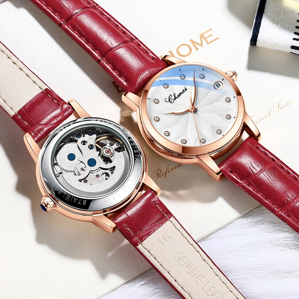 CHENXI New Luxury Automatic Mechanical Watch Women Top Brand Waterproof Rose Gold Quartz Wristwatch Ladies Relogios Femininos