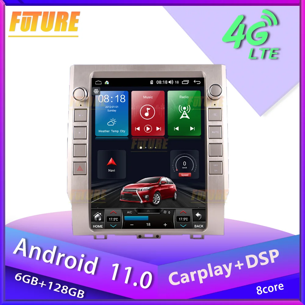 

Автомобильное радио, стерео, мультимедийный плеер, 2 Din DVD, 128G Android 11,0 для Toyota Tundra 2014 2015-2017, GPS-навигация