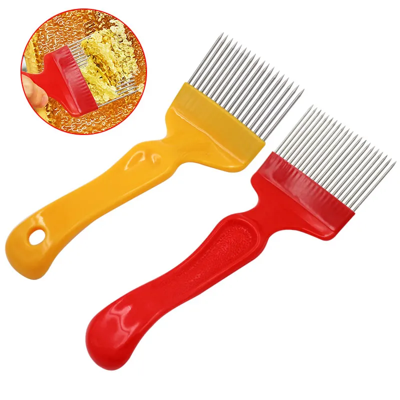 

Bee Honey Forks Beekeeping Tools 18 Pin Straight Needles Uncapping Forks handle Stainless Steel Honey Sparse Rake Shovel Comb